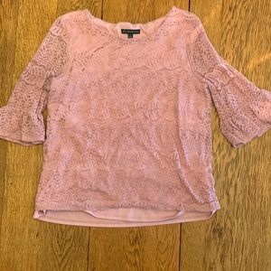 Pink, lace Adrianna Papell top, size medium.